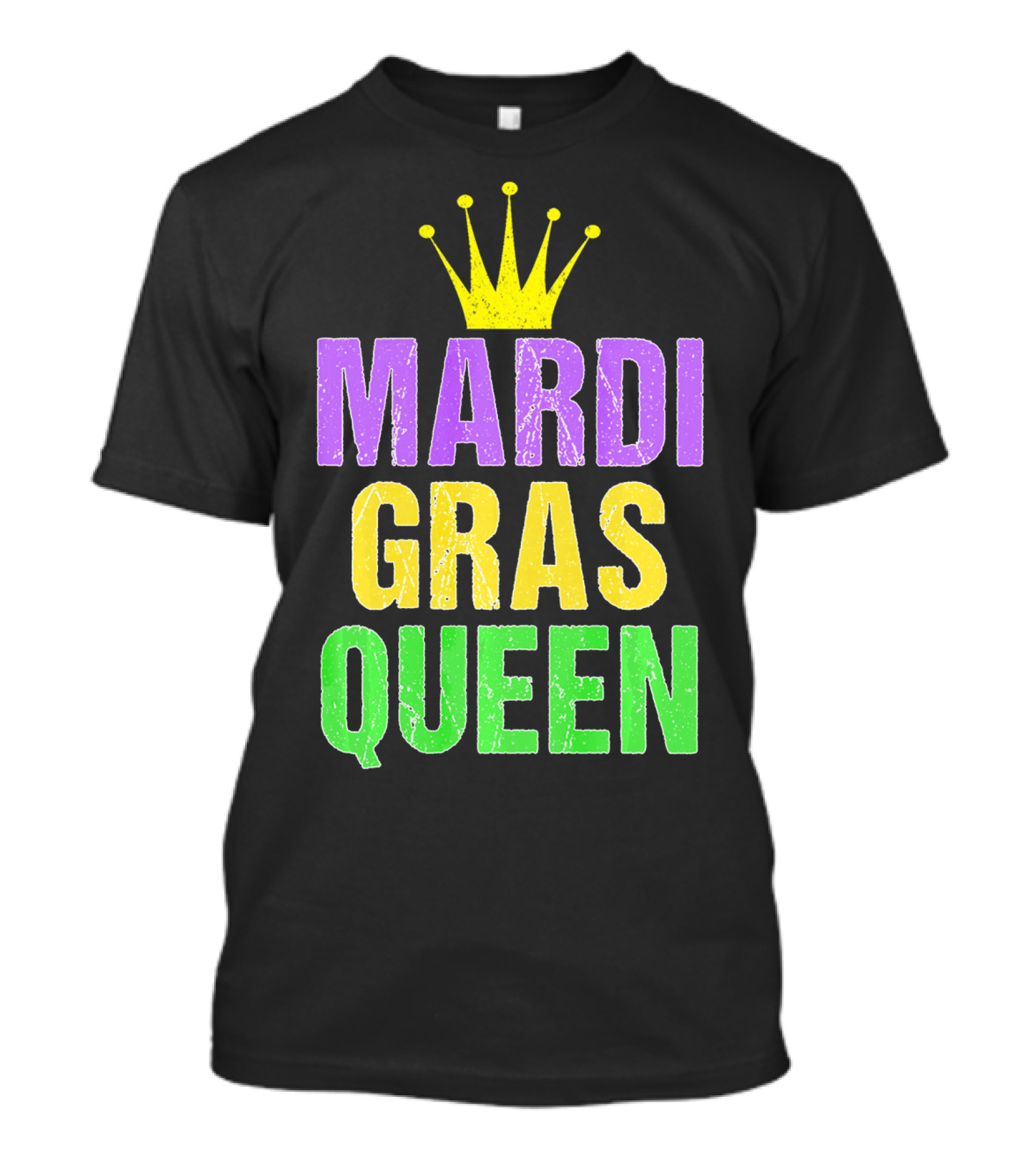Mardi Gras Queen Mardi Gras Crown Purple Yellow Green T-Shirt