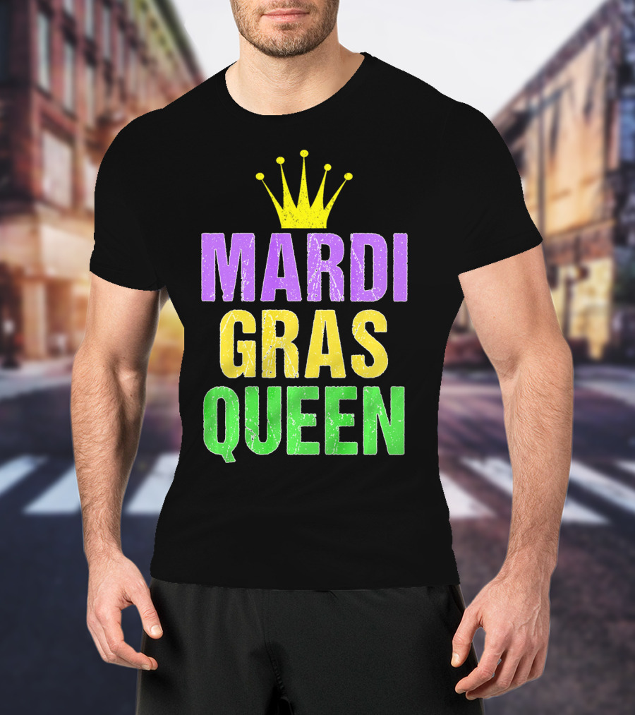 Mardi Gras Queen Mardi Gras Crown Purple Yellow Green T-Shirt