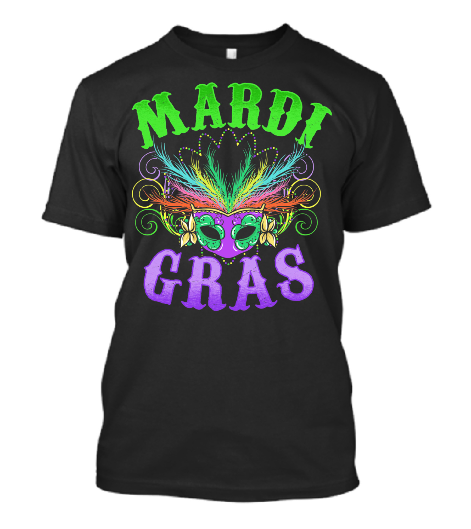 Mardi Gras Feather Mask Festival T-Shirt