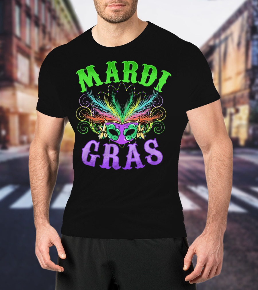 Mardi Gras Feather Mask Festival T-Shirt