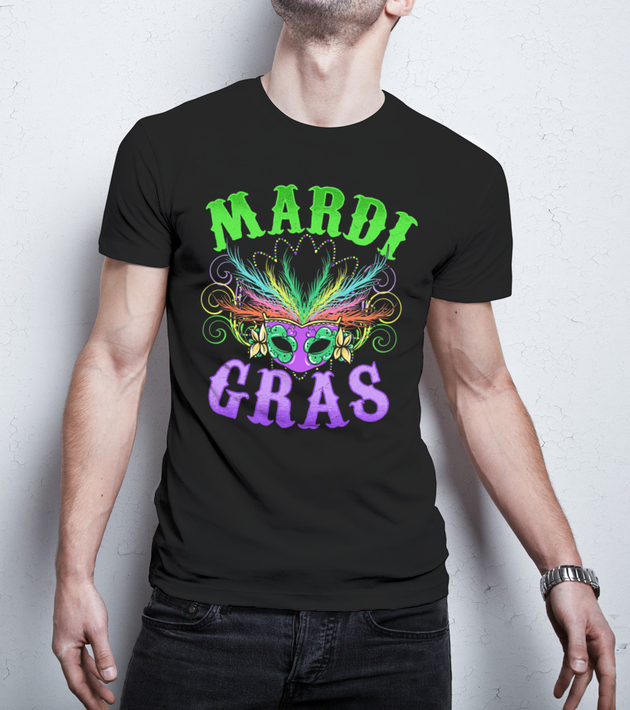 Mardi Gras Feather Mask Festival T-Shirt