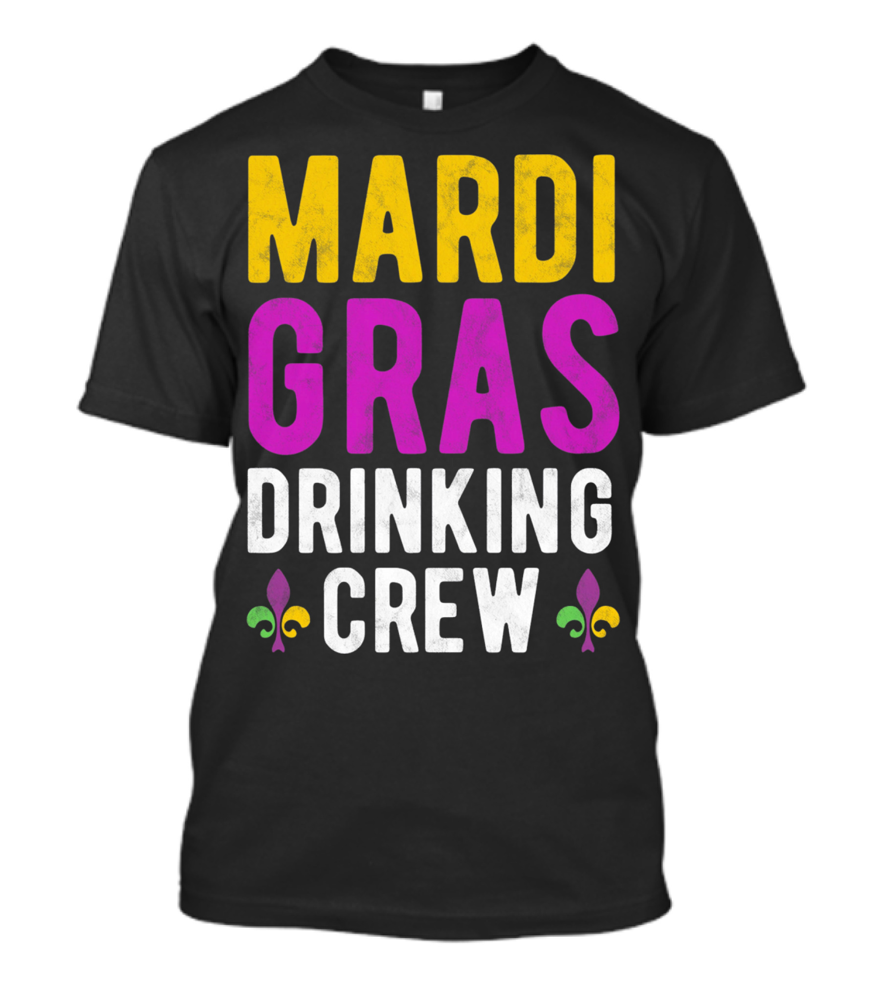 Mardi Gras Drinking Crew Fleur De Lis T-Shirt