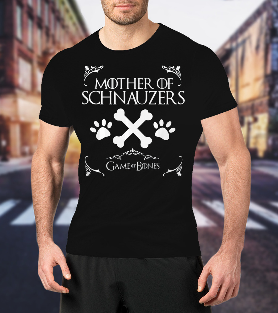 Mother Of Schnauzers Game Of Bones Paw And Crossbones T-Shirt