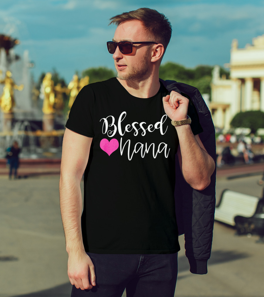 Blessed Nana Pink Heart T-Shirt