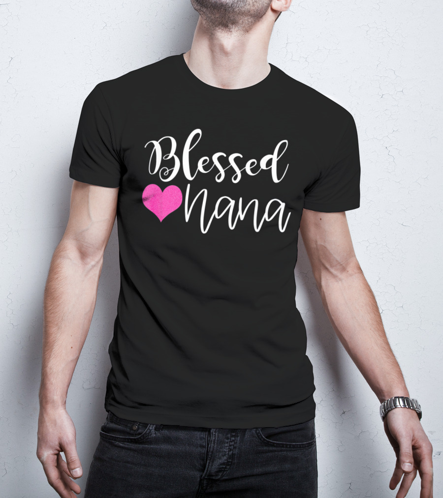 Blessed Nana Pink Heart T-Shirt