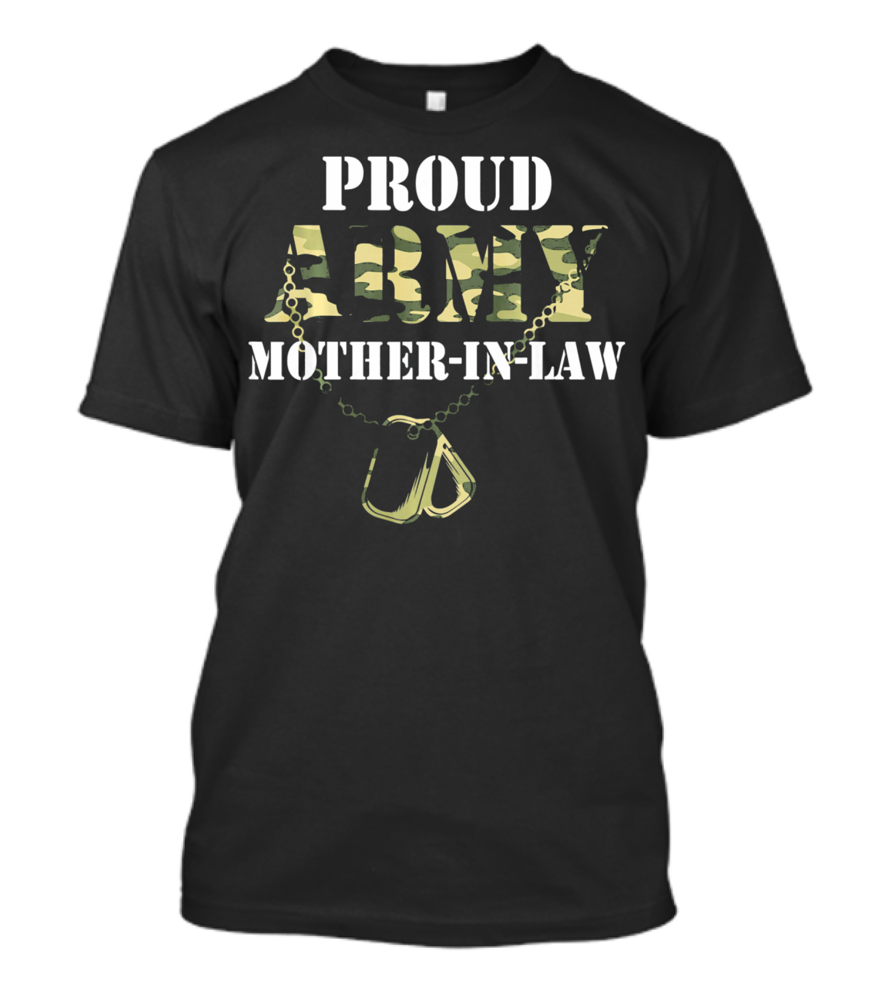 Proud Army Mother-In-Law Camouflage Dog Tags T-Shirt