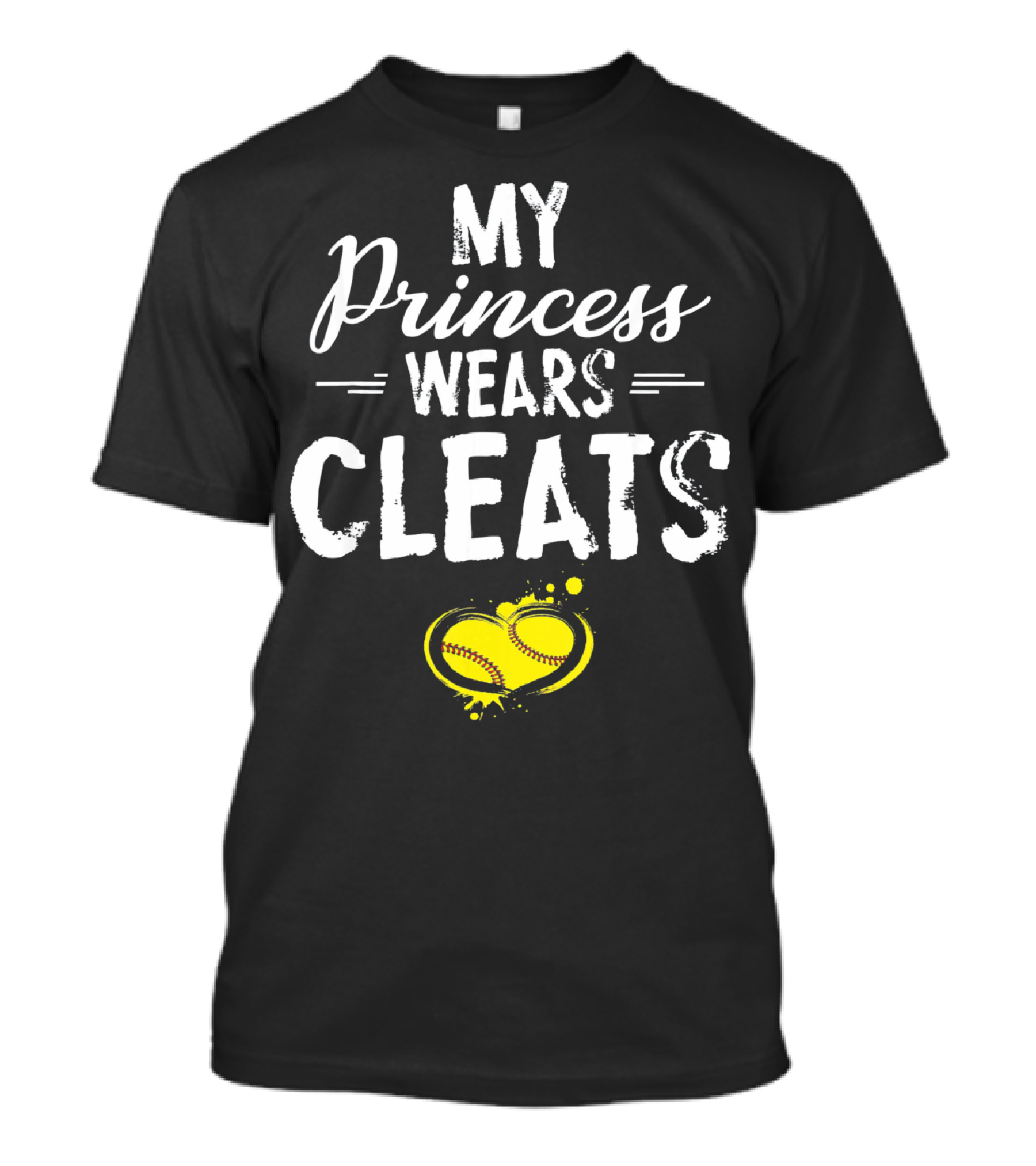 My Princess Wears Cleats Heart Softball T-Shirt