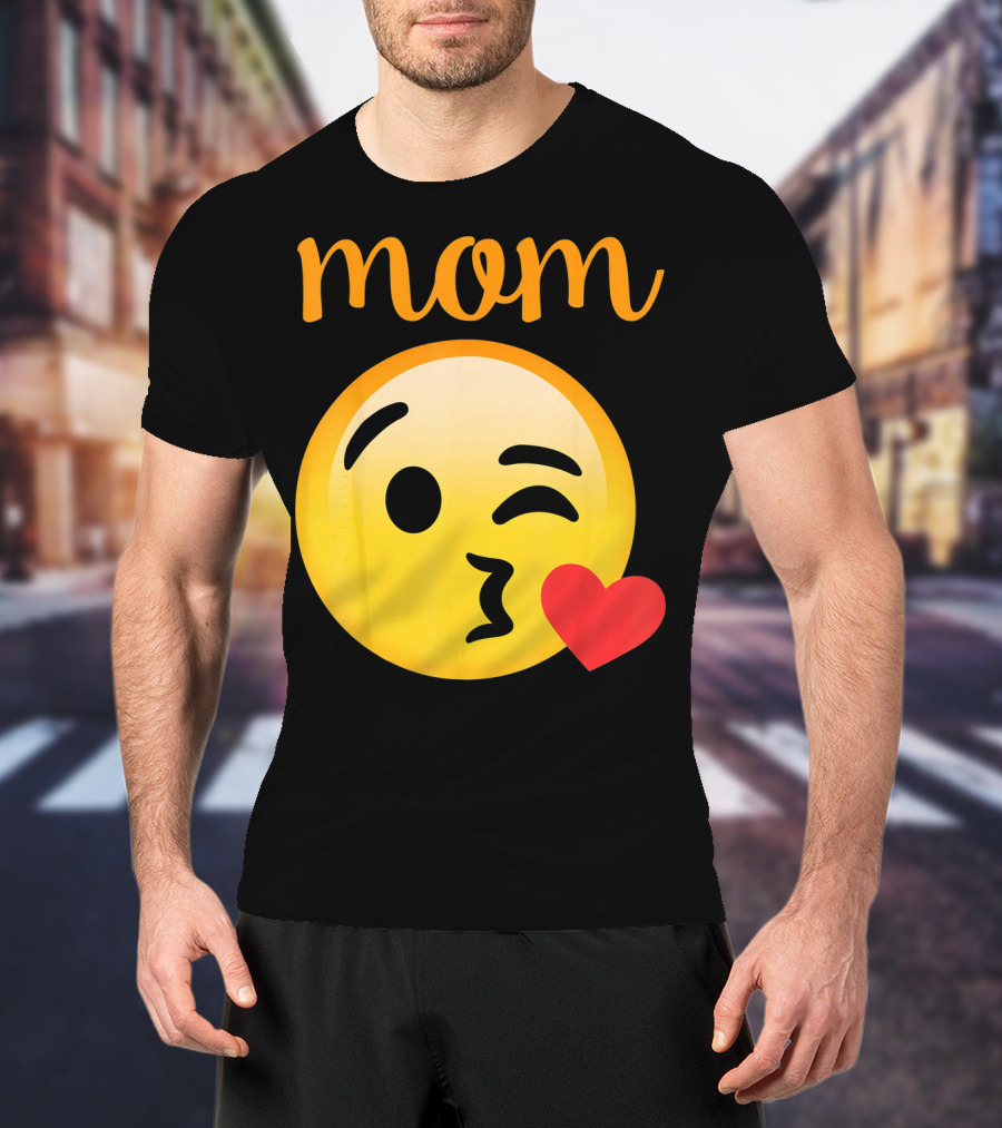 Mom Kissing Emoji Heart Kiss Emoji T-Shirt