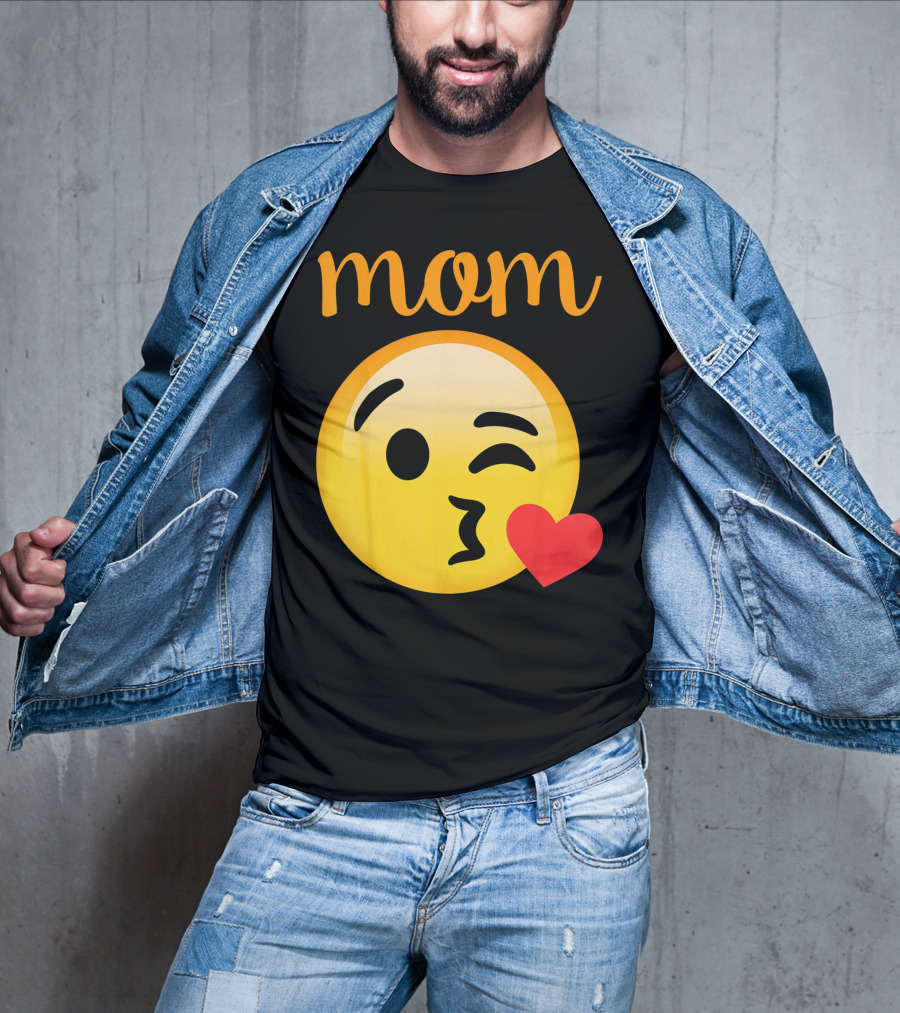 Mom Kissing Emoji Heart Kiss Emoji T-Shirt