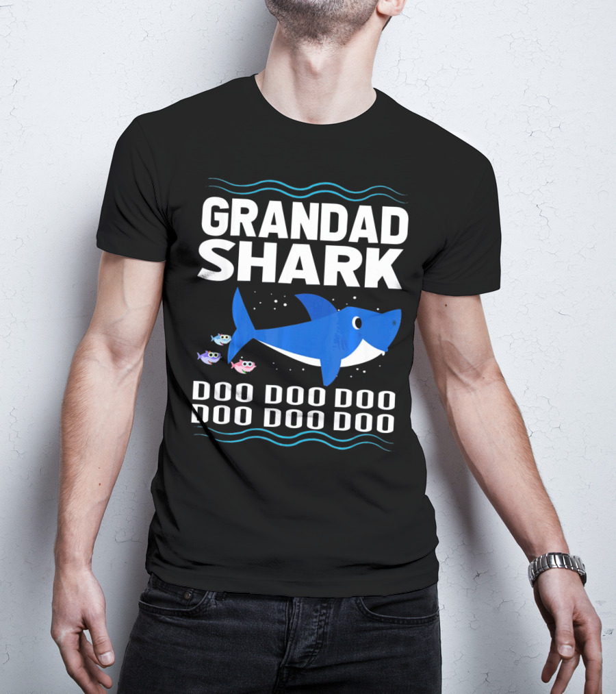 Grandad Shark Doo Doo Doo Doo Doo Doo Funny Baby T-Shirt