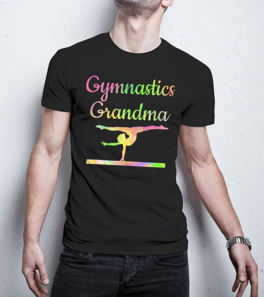 Colorful Gymnastics Grandma On Balance Beam T-Shirt