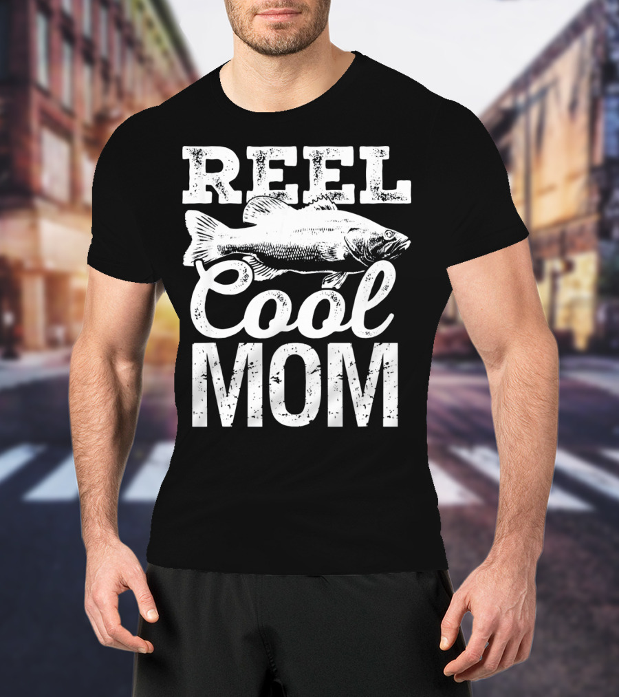 Reel Cool Mom Fishing Angler Bass Fish T-Shirt