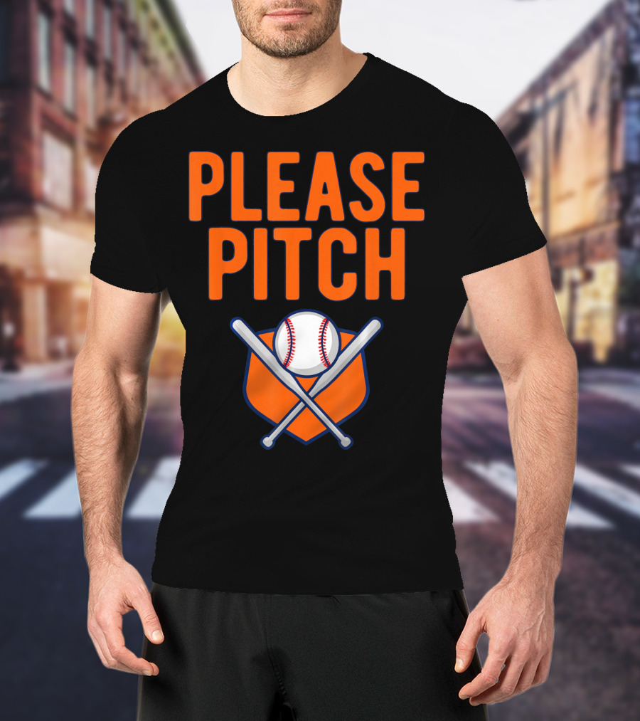 Please Pitch Baseball Funny Adult T-Shirt