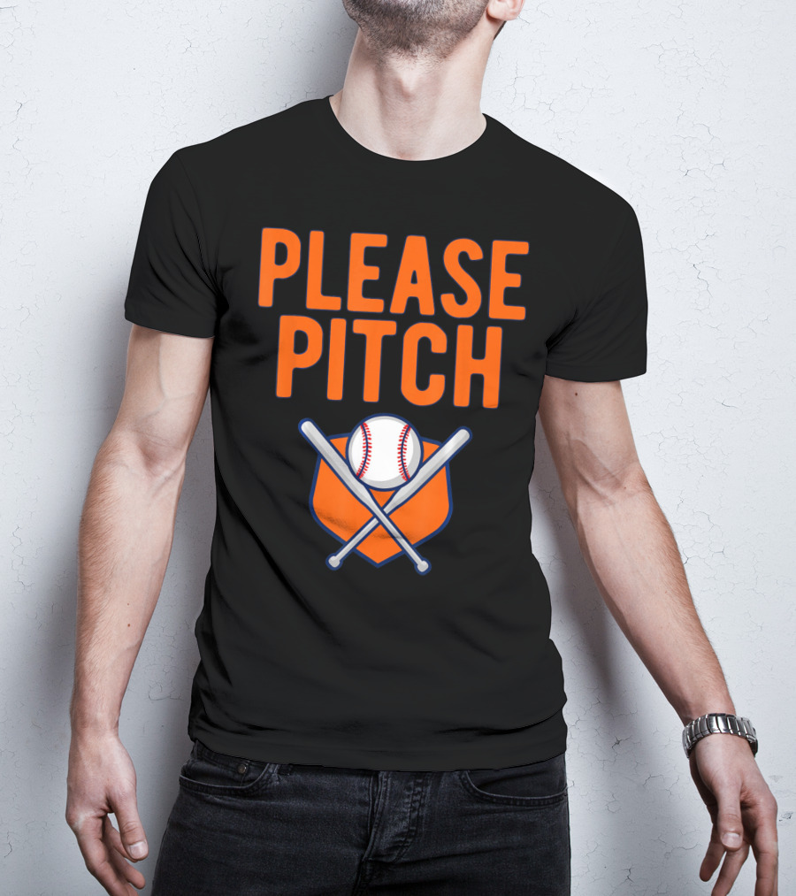 Please Pitch Baseball Funny Adult T-Shirt