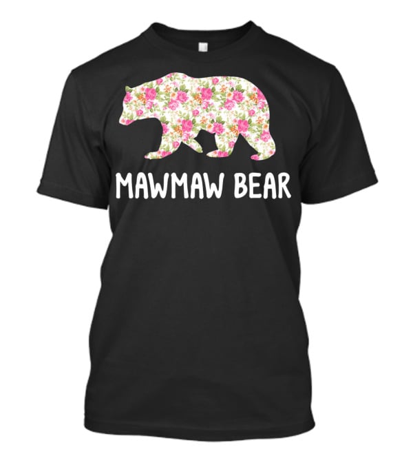 Mawmaw Bear Floral Grandmother T-Shirt