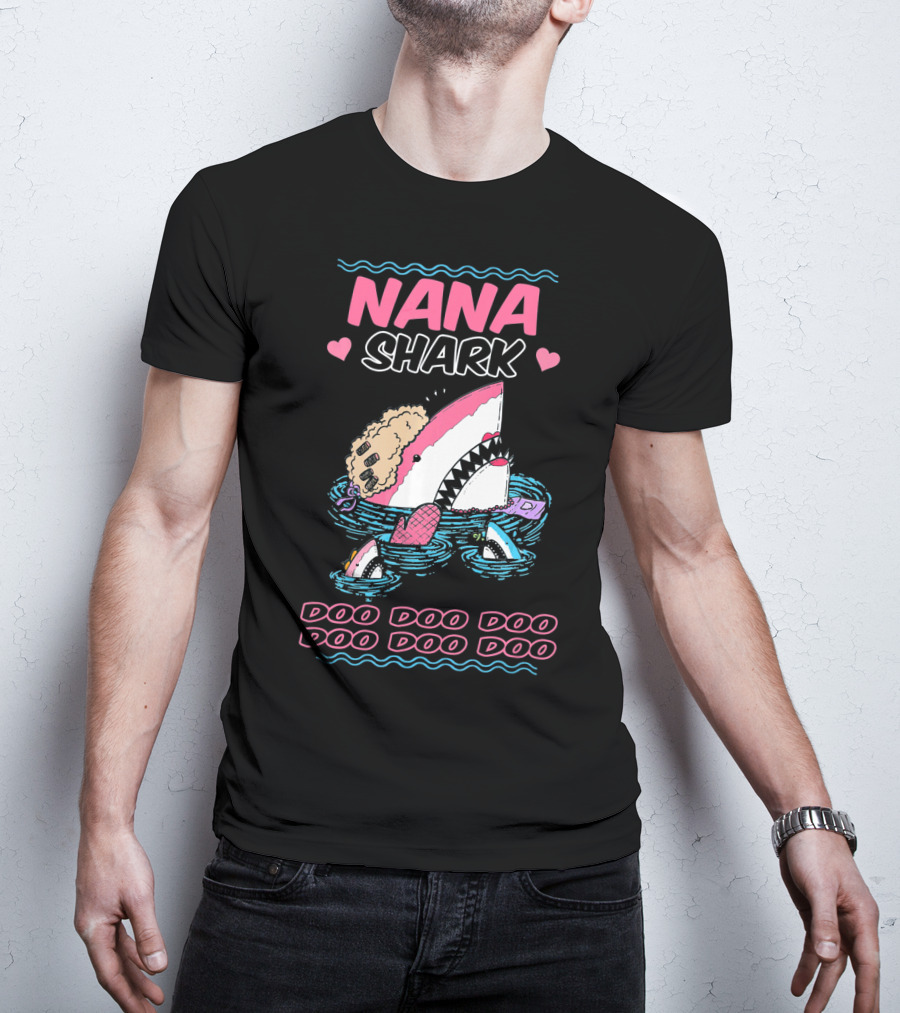 Nana Shark Doo Doo Doo Doo Doo Doo Funny Kids Video T-Shirt