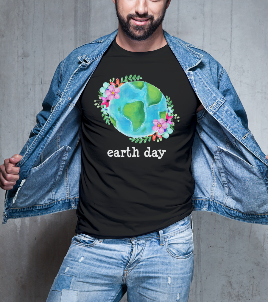 Earth Day Floral Globe Mother Nature T-Shirt