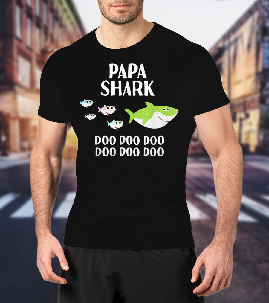 Papa Shark Doo Doo Doo Doo Fathers Mens T-Shirt