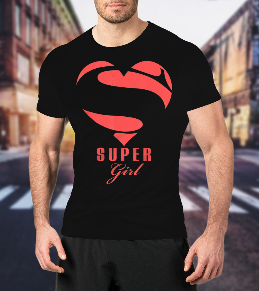 Super Girl Heart Symbol Superhero Mother's Day T-Shirt