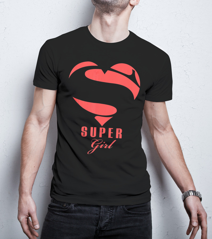 Super Girl Heart Symbol Superhero Mother's Day T-Shirt