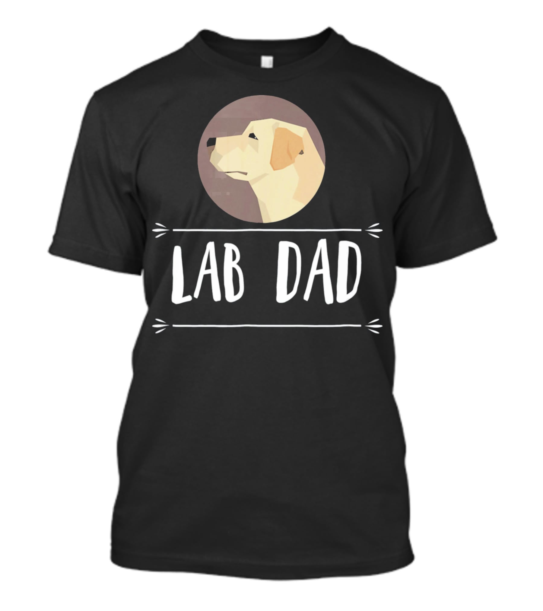 Lab Dad Yellow Labrador Retriever Dog Circle Emblem T-Shirt