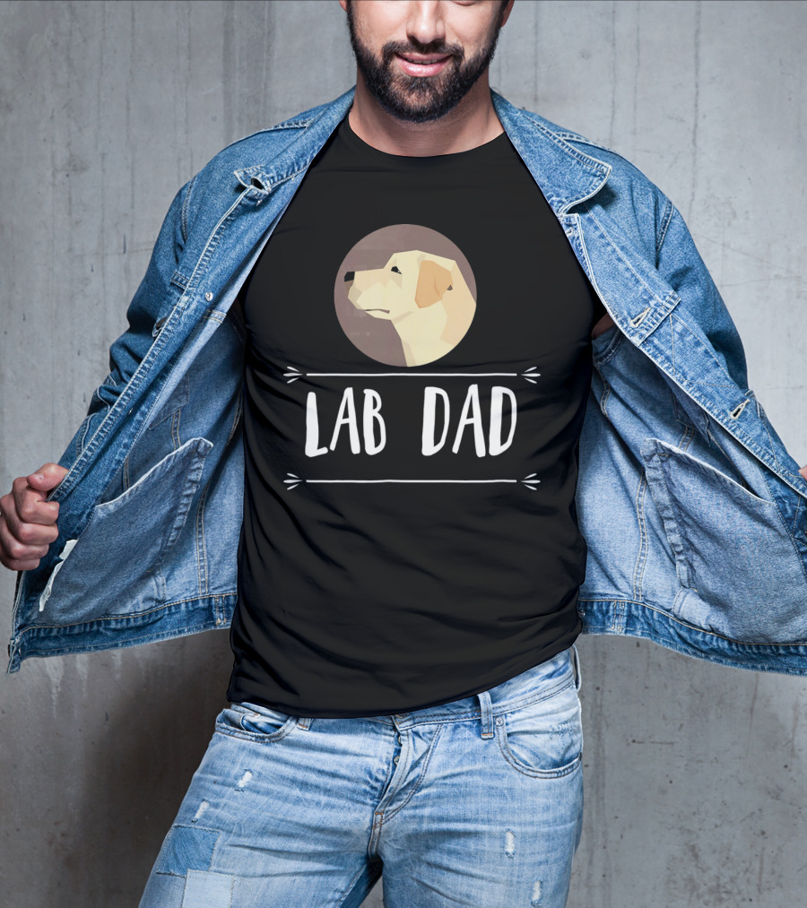 Lab Dad Yellow Labrador Retriever Dog Circle Emblem T-Shirt
