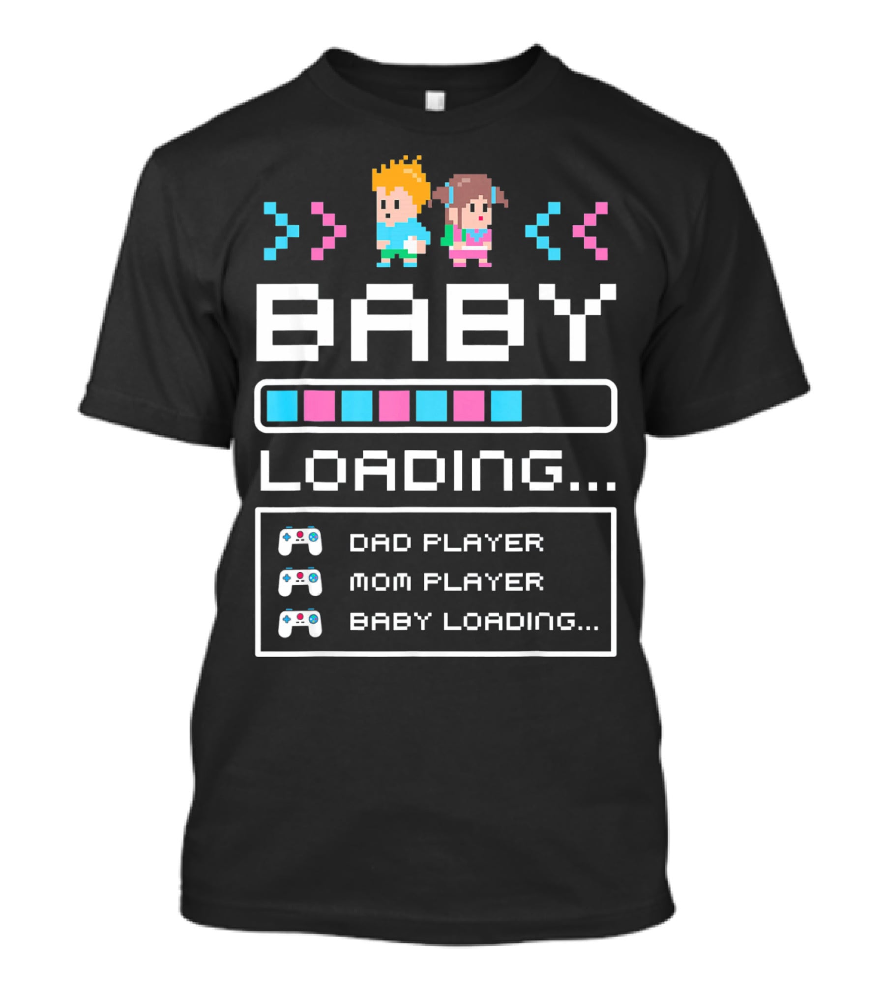 Baby Loading Dad Player Mom Player Gaming T-Shirt