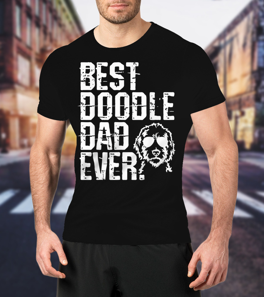 Best Doodle Dad Ever Golden Retrievers Sunglasses T-Shirt