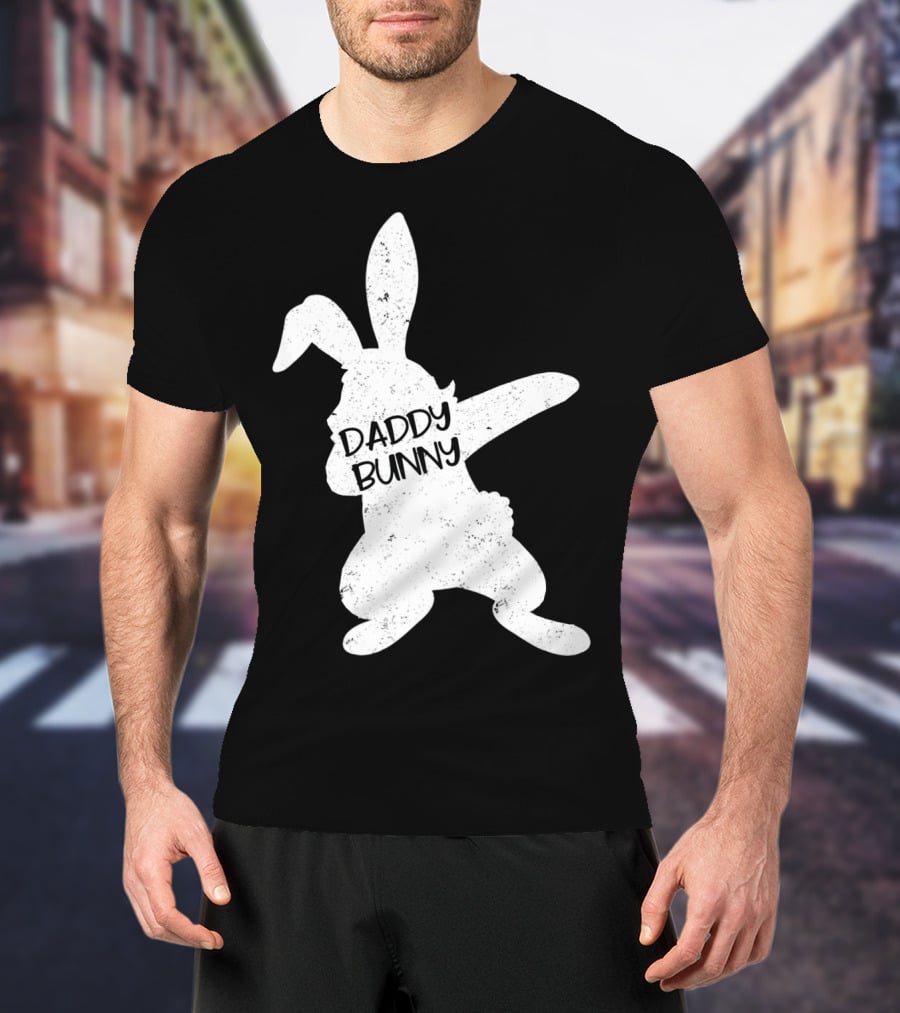 Daddy Bunny Dabbing Rabbit Cute Matching T-Shirt