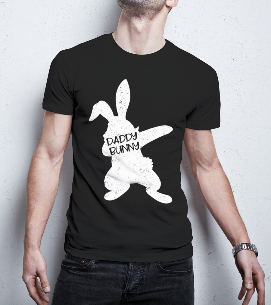 Daddy Bunny Dabbing Rabbit Cute Matching T-Shirt