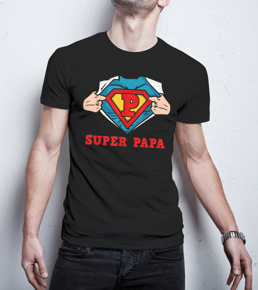 SUPERHERO SUPER PAPA P T-Shirt