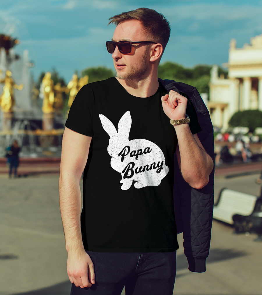 Papa Bunny Funny And Cute Easter Mens T-Shirt