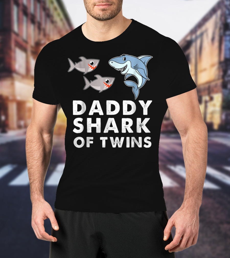 Daddy Shark Of Twins T-Shirt