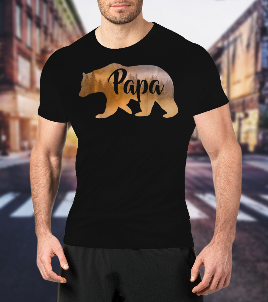 Papa Bear Forest Silhouette Mens Awesome T-Shirt