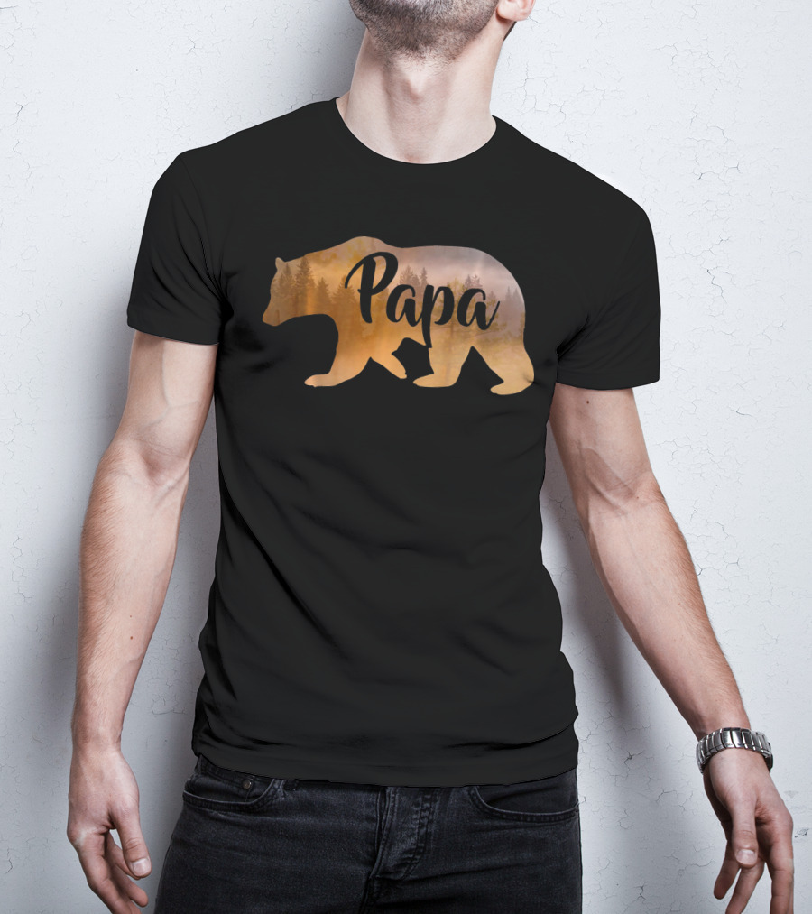 Papa Bear Forest Silhouette Mens Awesome T-Shirt