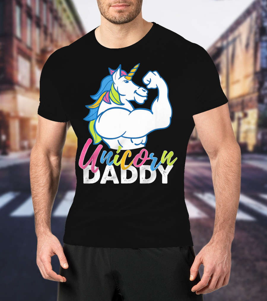 Unicorn Daddy Funny Gym Magic Bodybuil T-Shirt