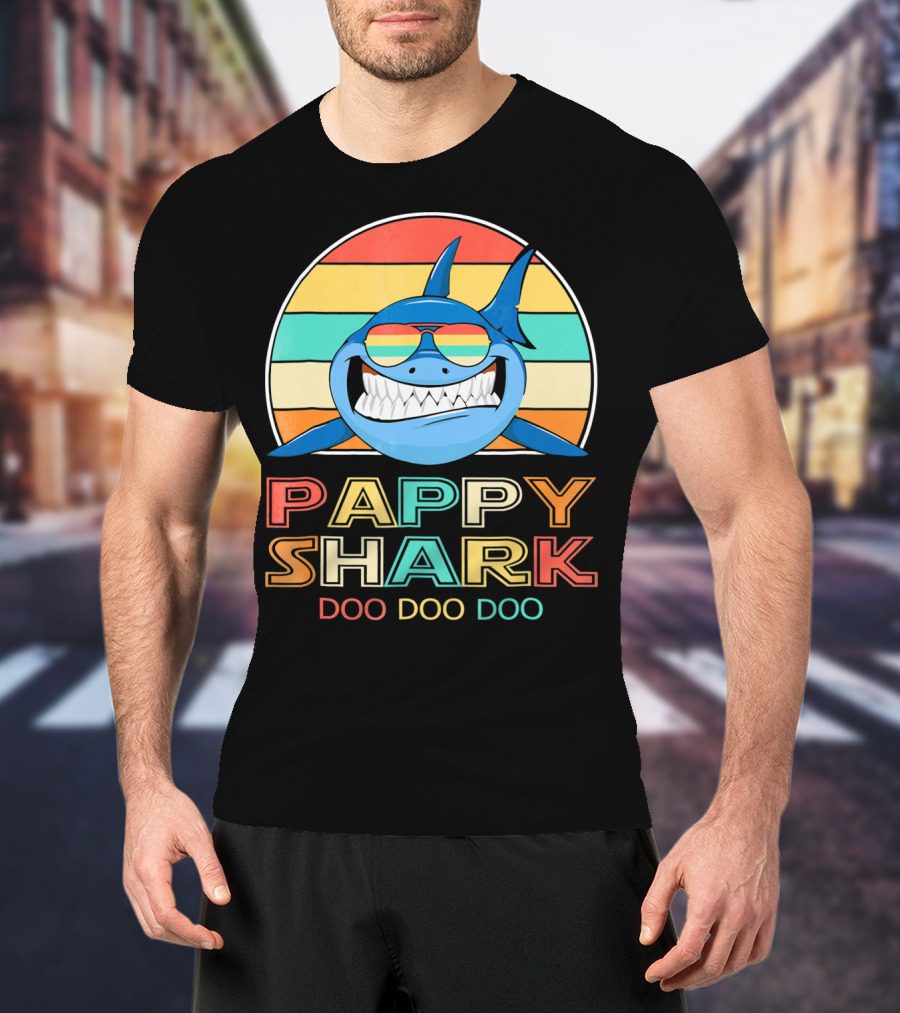 Pappy Shark Doo Doo Doo Retro Vintage T-Shirt