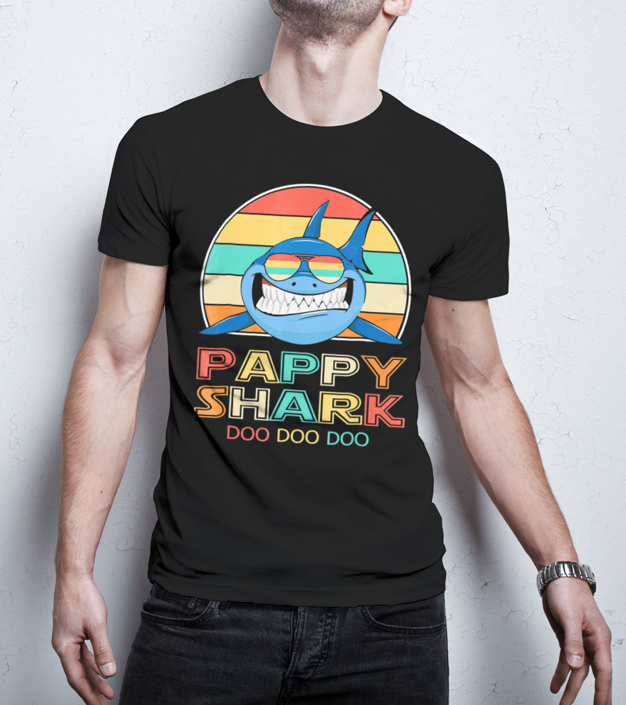 Pappy Shark Doo Doo Doo Retro Vintage T-Shirt