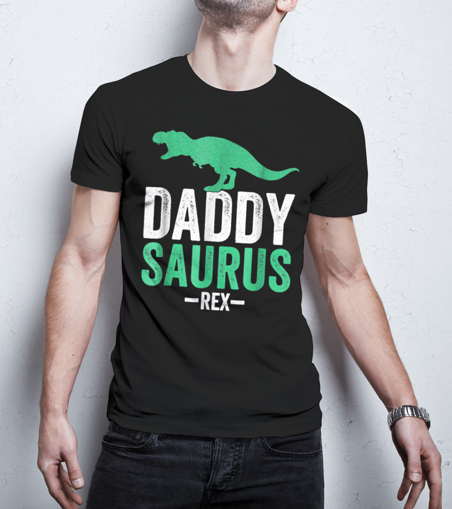 Daddysaurus Rex Funny Dad Mens Dinosaur T-Shirt