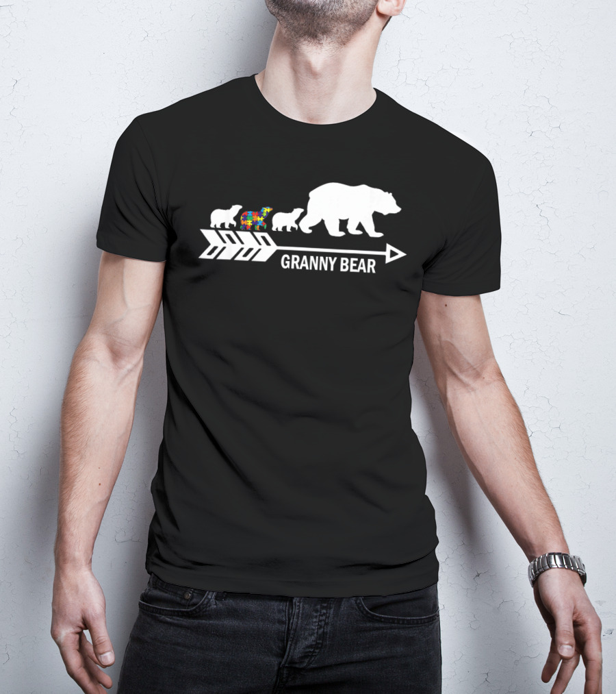 Granny Bear Autism Awareness Bear Family Arrow T-Shirt