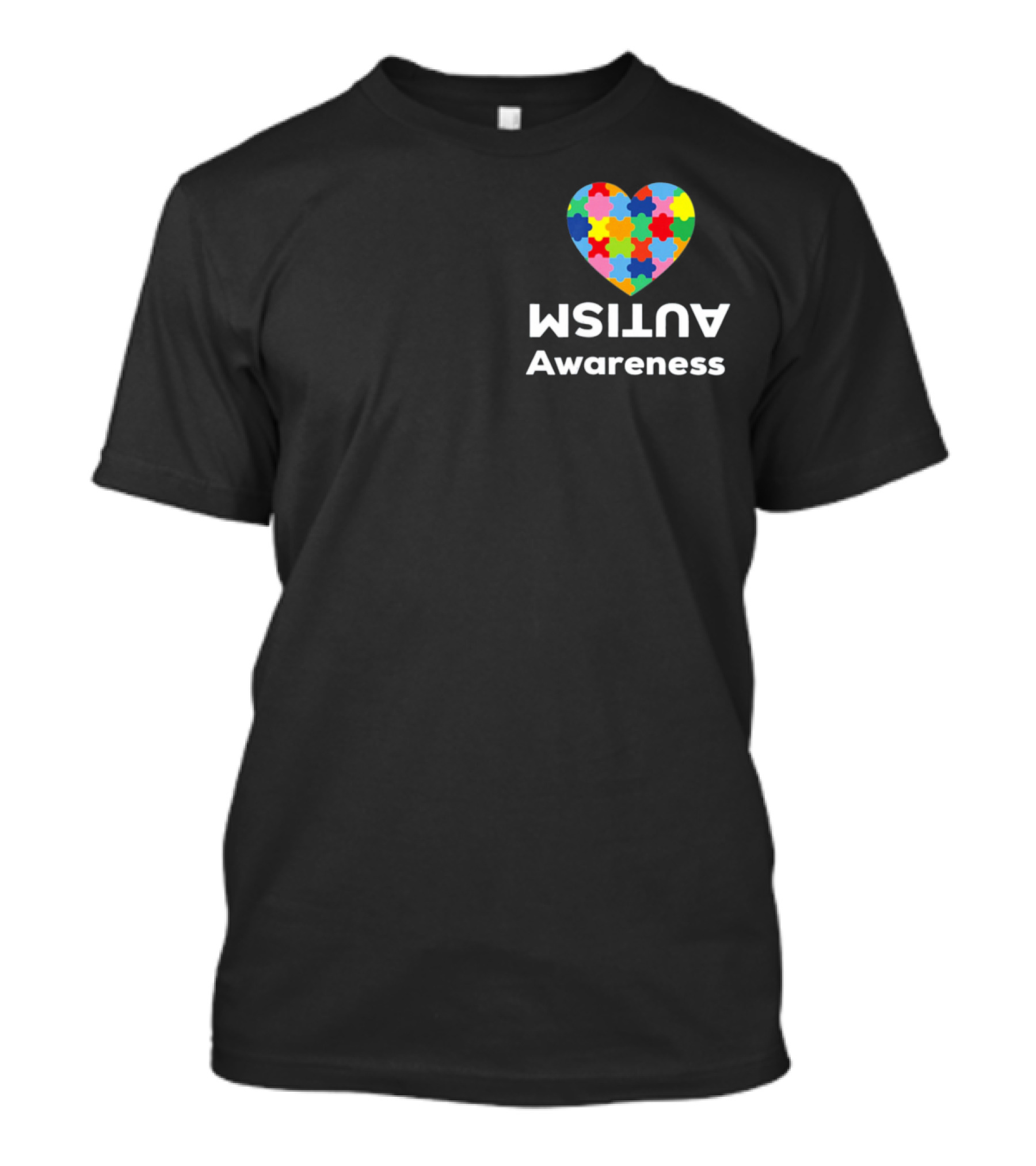 Autism Awareness Love April Heart With Multicolored Puzzle Pieces T-Shirt