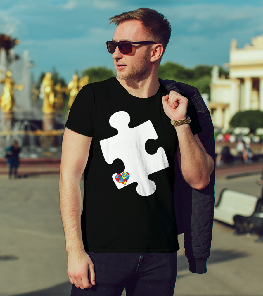 Awesome Love Autism Awareness Puzzle Heart Piece T-Shirt