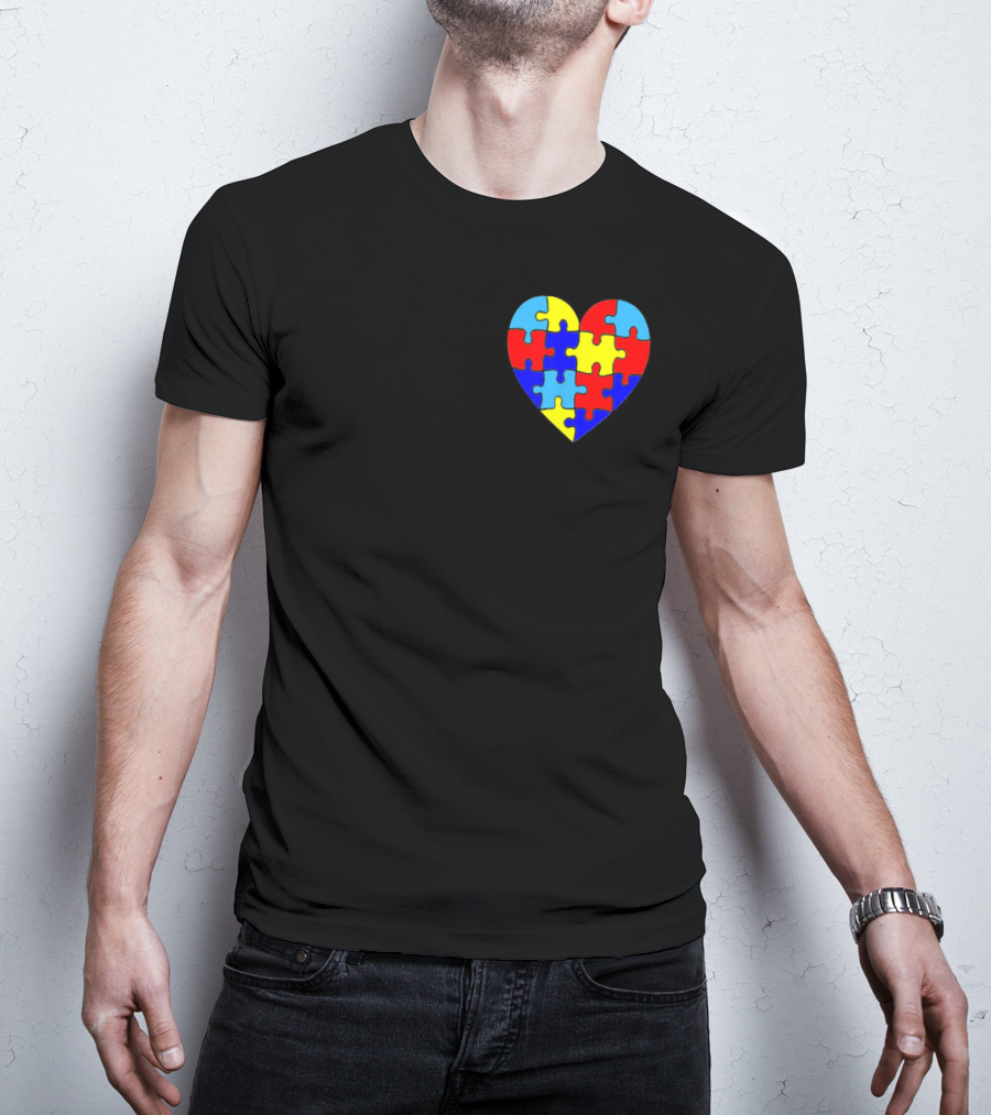 Autism Awareness Heart Love Parent Puzzle T-Shirt