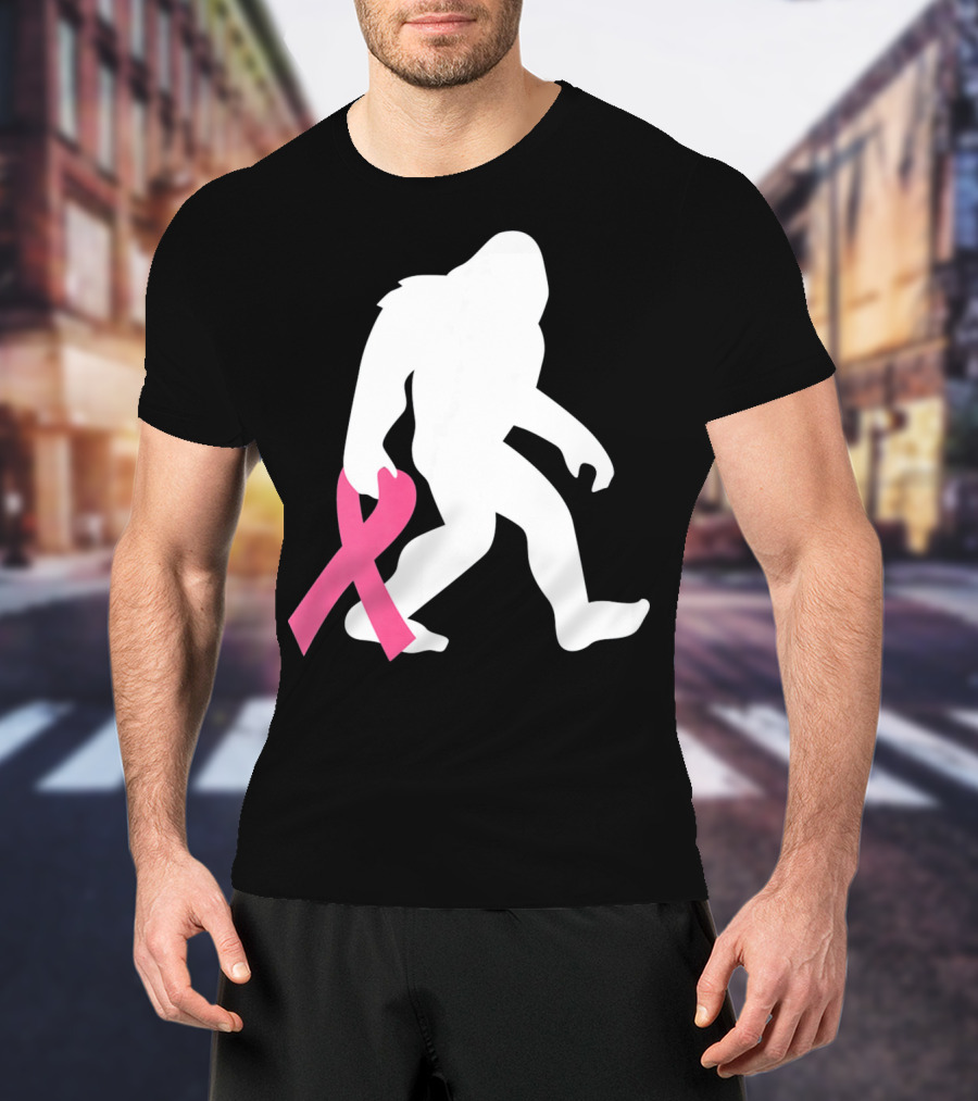 Breast Cancer Awareness Bigfoot Pink T-Shirt