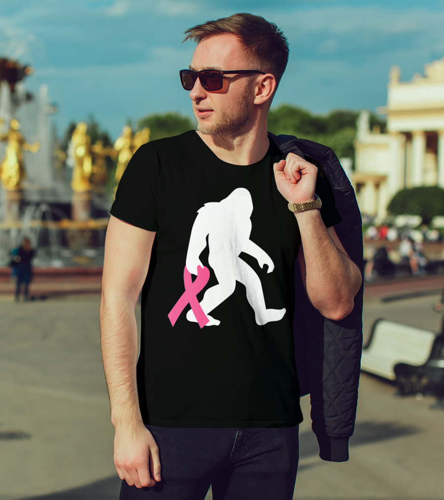 Breast Cancer Awareness Bigfoot Pink T-Shirt