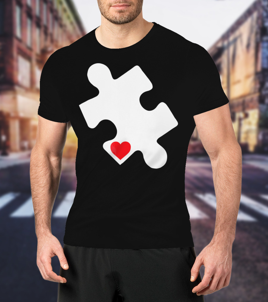 Love Autism Awareness Puzzle Heart T-Shirt