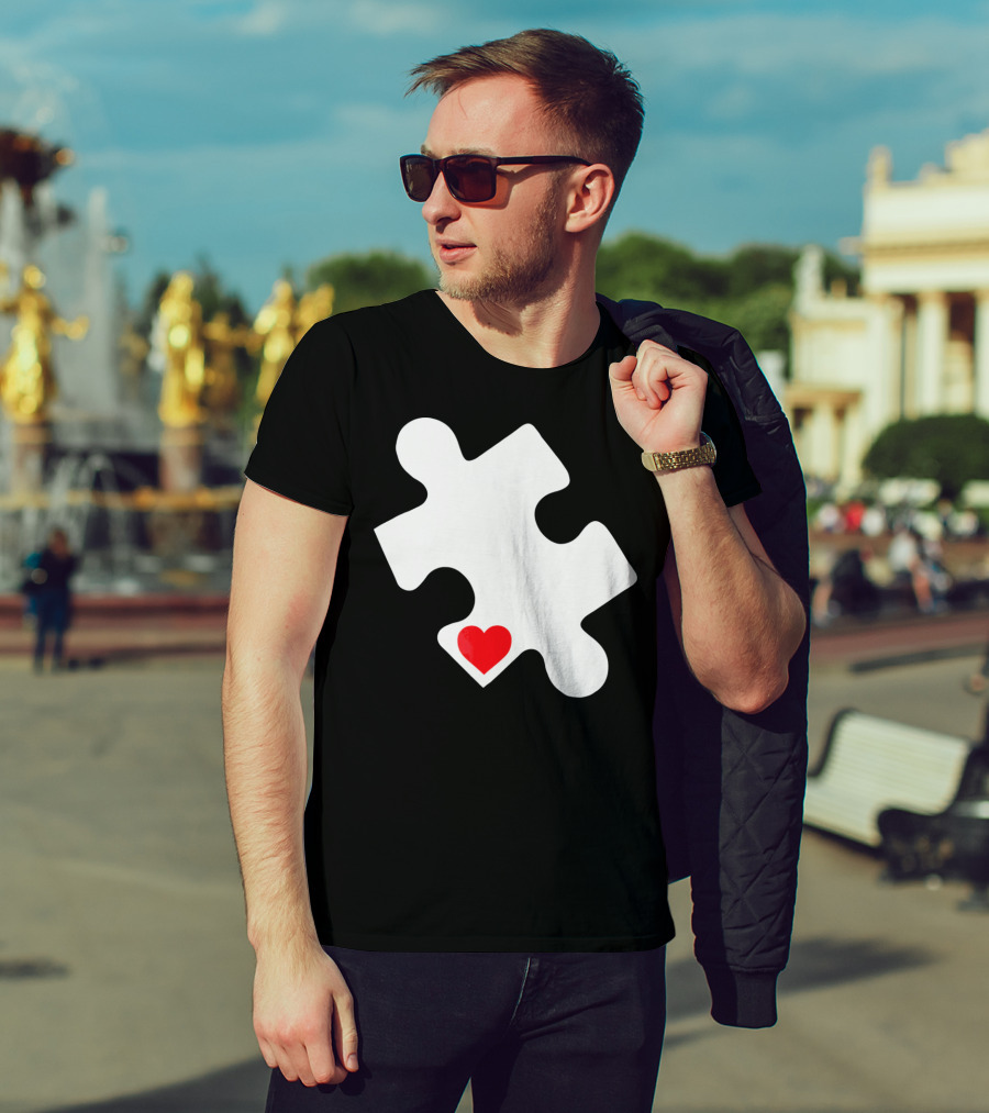 Love Autism Awareness Puzzle Heart T-Shirt