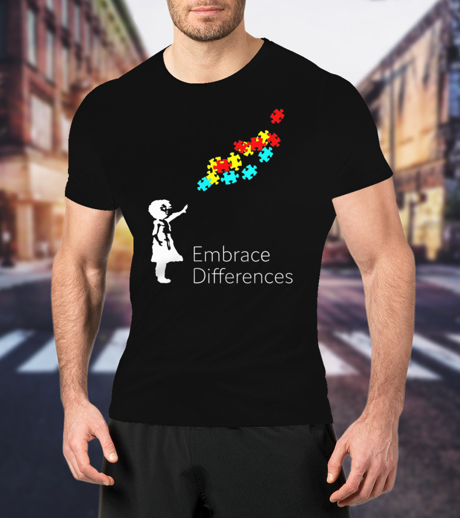 Embrace Differences Autism Puzzle Piece Awareness T-Shirt