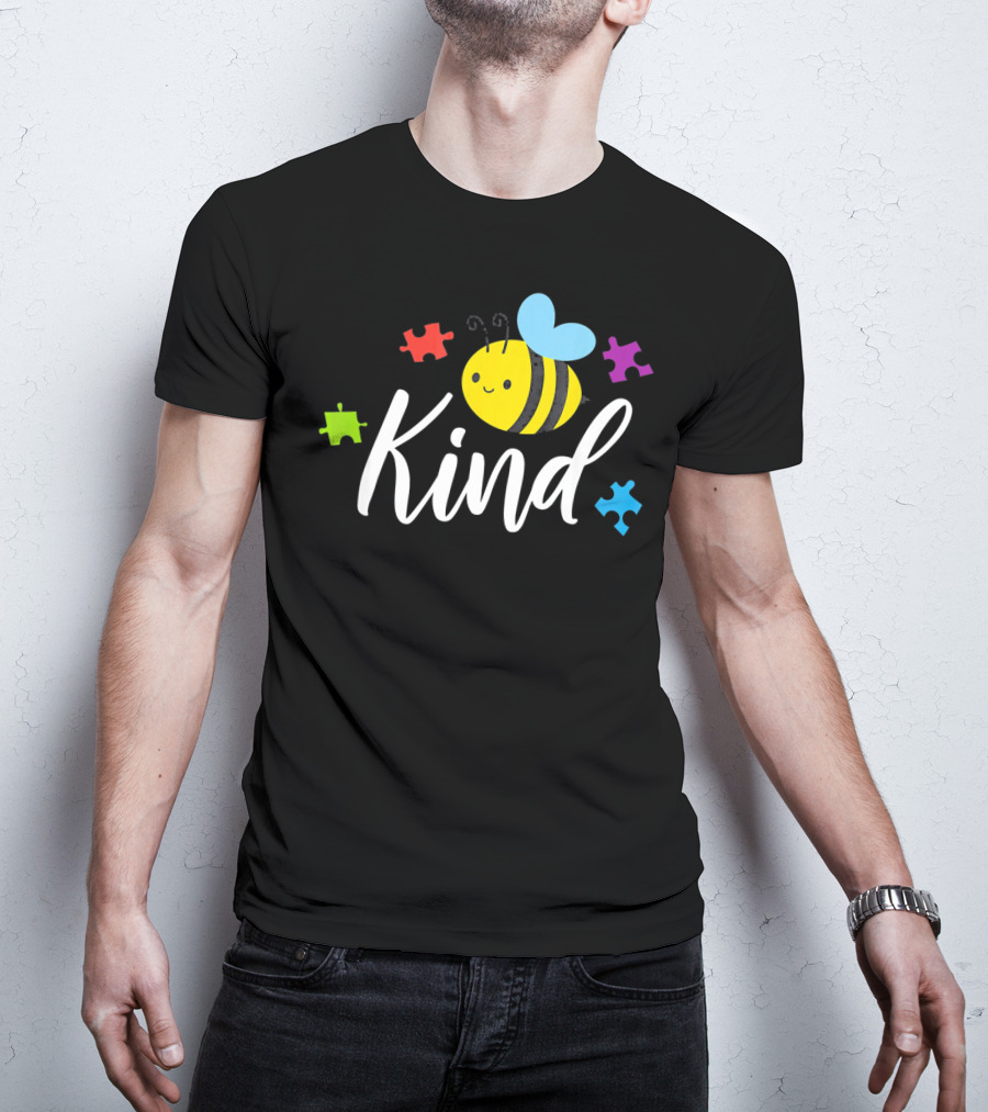 Bee Kind Kindness Autism Awareness Puzzle Piece T-Shirt