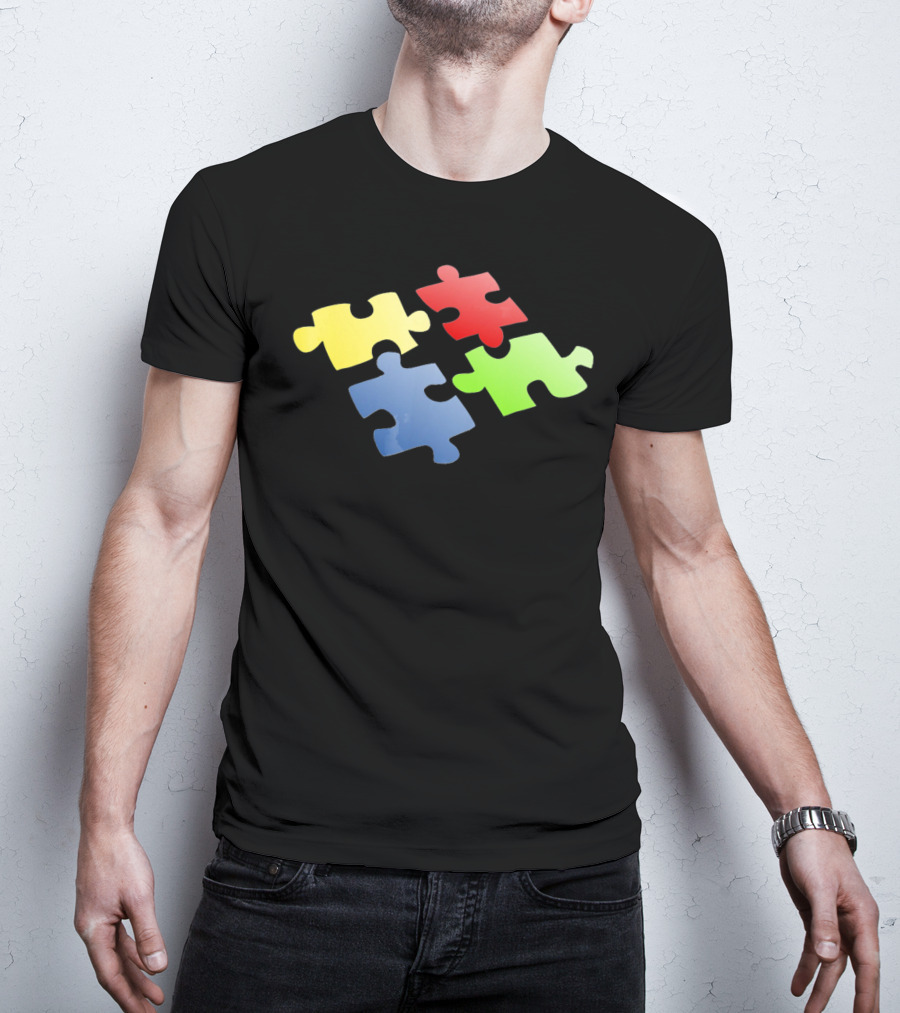Autism Awareness Puzzle Pieces Colorful T-Shirt